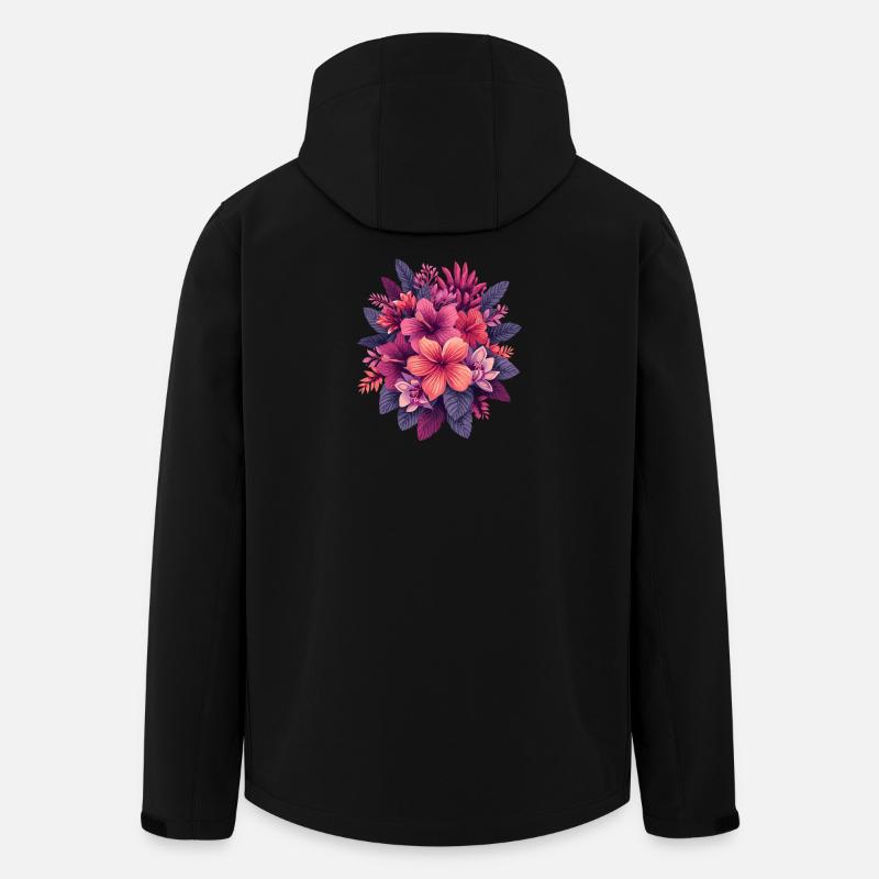 Tropische Hibiskusblütenpracht - Recycelte Männer Softshell-Jacke von Stanley/Stella - Schwarz
