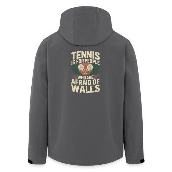 Padel Tennis Is For People Who Are Afraid Of Walls - Men’s Recycled Softshell Jacket by Stanley/Stella - anthracite - Back - AI Model Male 185 light (185cm)