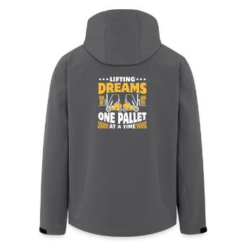 Staplerfahrer Englisch Spruch Stapler - Recycelte Männer Softshell-Jacke von Stanley/Stella - Anthrazit - Hinten - AI Model Male 185 light (185cm)