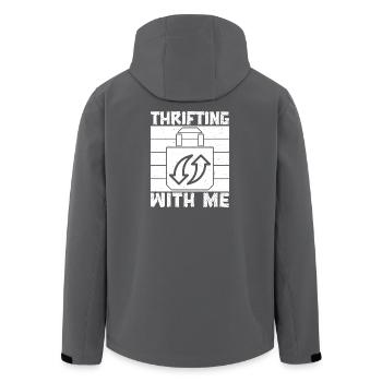 Friperie Magasin D’Occasion Avec Moi J’adore Faire de Friperie - Veste softshell homme en polyester recyclé Stanley/Stella - noir - Dos - AI Model Male 185 light (185cm)