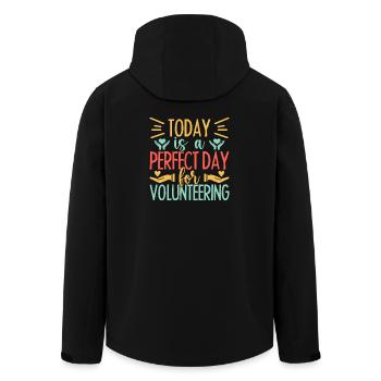 Appréciation des bénévoles aujourd’hui est une journée parfaite - Veste softshell homme en polyester recyclé Stanley/Stella - noir - Dos - AI Model Male 185 light (185cm)