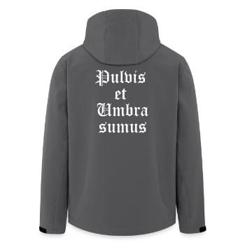 Gothic Latin Blackletter Script - Men’s Recycled Softshell Jacket by Stanley/Stella - anthracite - Back - AI Model Male 185 light (185cm)