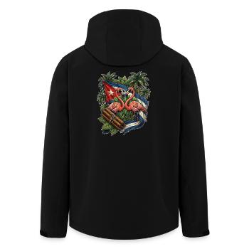 Kuba Flagge Flamingo - Recycelte Männer Softshell-Jacke von Stanley/Stella - Schwarz - Hinten - AI Model Male 185 light (185cm)