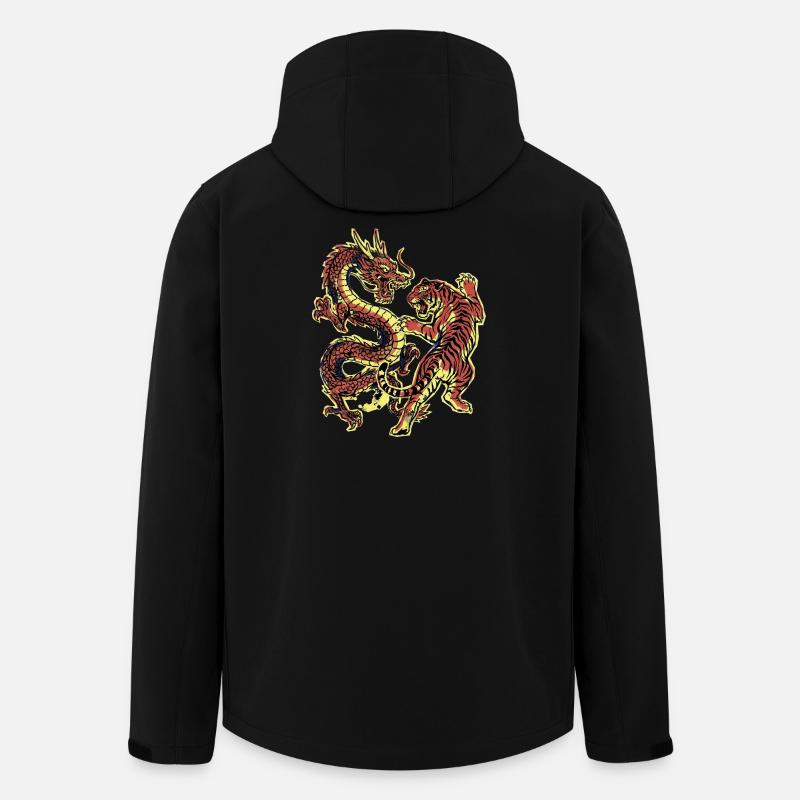 Dragon et Chinois Tigre - Veste softshell homme en polyester recyclé Stanley/Stella - noir