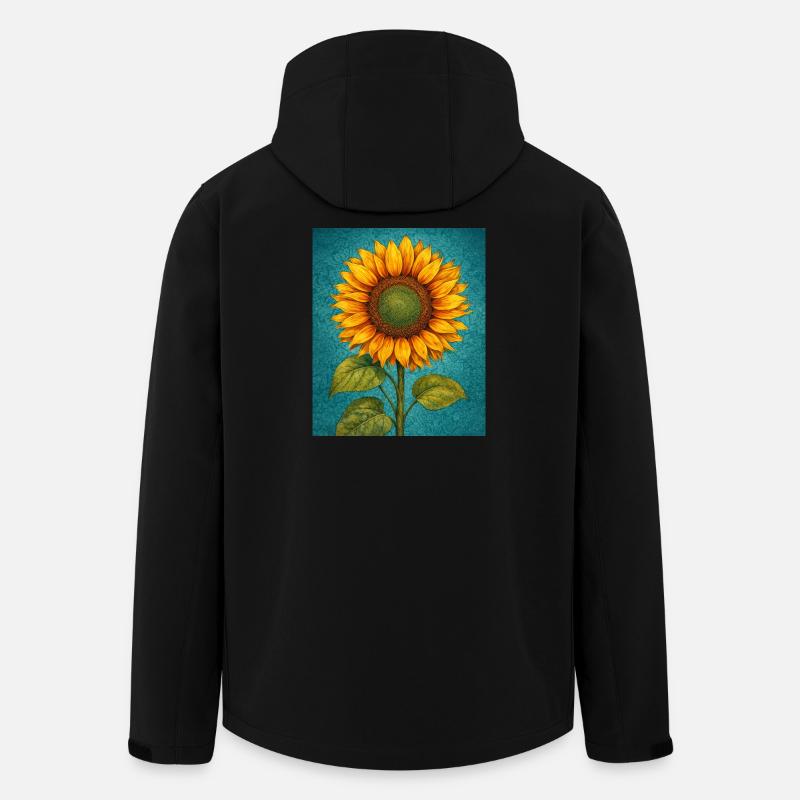 Yellow Sunflowers Flowers Sunflower Graphics - Men’s Recycled Softshell Jacket by Stanley/Stella - black