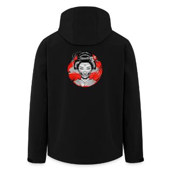 Japanese Geisha Oni Mask Demonic Yokai - Men’s Recycled Softshell Jacket by Stanley/Stella - black - Back - AI Model Male 185 light (185cm)