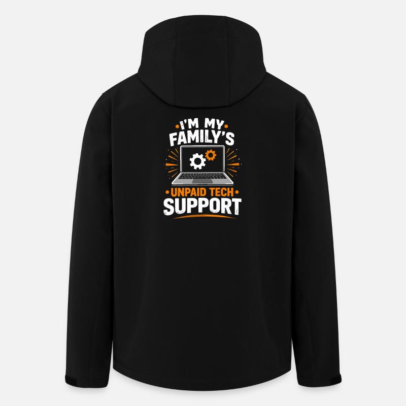 Family Tech Support Unpaid - Men’s Recycled Softshell Jacket by Stanley/Stella - black