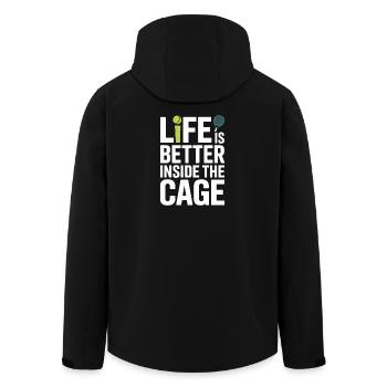 Padel Player Life Is Better Inside The Cage Padel - Men’s Recycled Softshell Jacket by Stanley/Stella - black - Back - AI Model Male 185 light (185cm)
