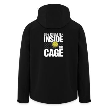 Padel Player Life Is Better Inside The Cage Padel - Men’s Recycled Softshell Jacket by Stanley/Stella - black - Back - AI Model Male 185 light (185cm)