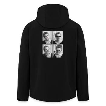 Marie Curie Photo Strips - Men’s Recycled Softshell Jacket by Stanley/Stella - black - Back - AI Model Male 185 light (185cm)