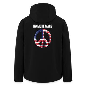 Peace USA Flag Against War - Men’s Recycled Softshell Jacket by Stanley/Stella - black - Back - AI Model Male 185 light (185cm)