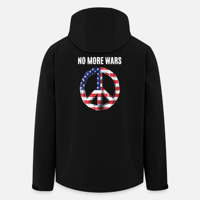 Peace USA Flag Against War - Veste softshell homme en polyester recyclé Stanley/Stella - noir