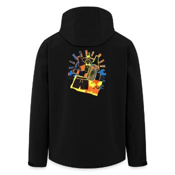 Bier Sommer Sonne - Recycelte Männer Softshell-Jacke von Stanley/Stella - Schwarz - Hinten - AI Model Male 185 light (185cm)