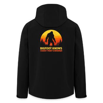 Bigfoot, Sasquatch, yéti, créatures cryptides, grand pied. - Veste softshell homme en polyester recyclé Stanley/Stella - noir - Dos - AI Model Male 185 light (185cm)