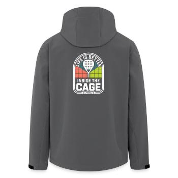Padel Player Life Is Better Inside The Cage Padel - Men’s Recycled Softshell Jacket by Stanley/Stella - black - Back - AI Model Male 185 light (185cm)