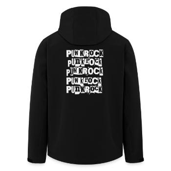 Punkrock-Wiederholungsdruck - Recycelte Männer Softshell-Jacke von Stanley/Stella - Schwarz - Hinten - AI Model Male 185 light (185cm)