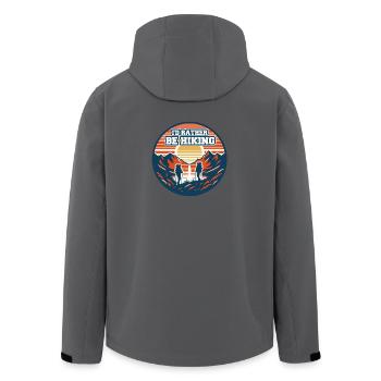 Hiking Bergsteigen Spruch Sprüche Wandern - Recycelte Männer Softshell-Jacke von Stanley/Stella - Schwarz - Hinten - AI Model Male 185 light (185cm)