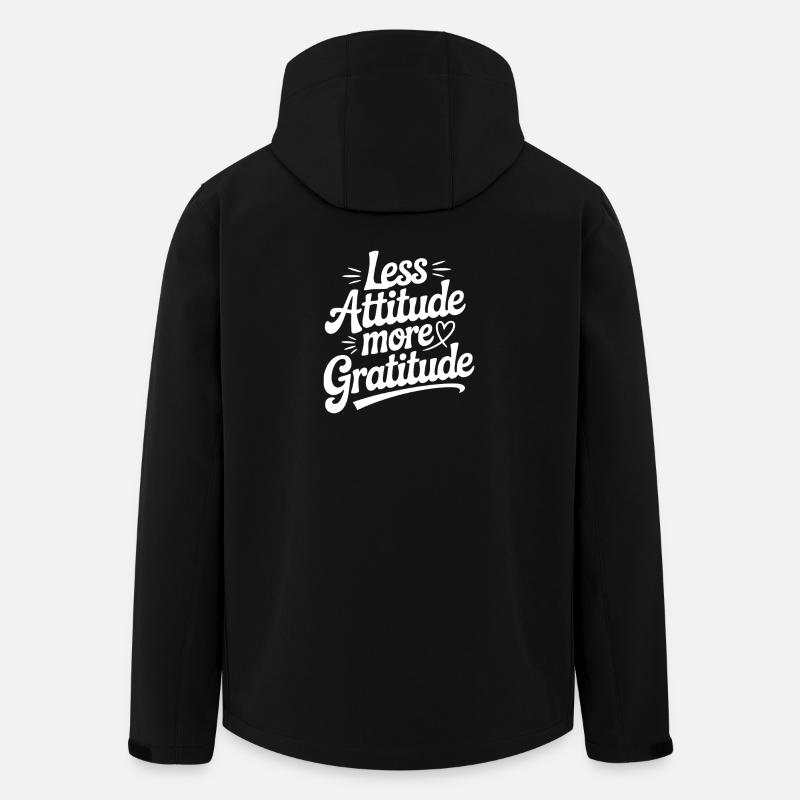 Less Attitude More Gratitude - Men’s Recycled Softshell Jacket by Stanley/Stella - black