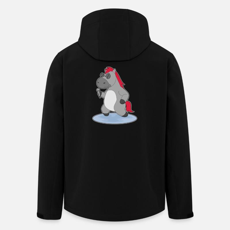 Pferd Sänger Mikrofon Singen - Recycelte Männer Softshell-Jacke von Stanley/Stella - Schwarz