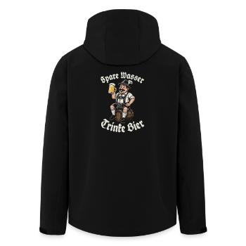 Économiser de l’eau, boire de la bière - Buveur de bière - Dire - Veste softshell homme en polyester recyclé Stanley/Stella - noir - Dos - AI Model Male 185 light (185cm)