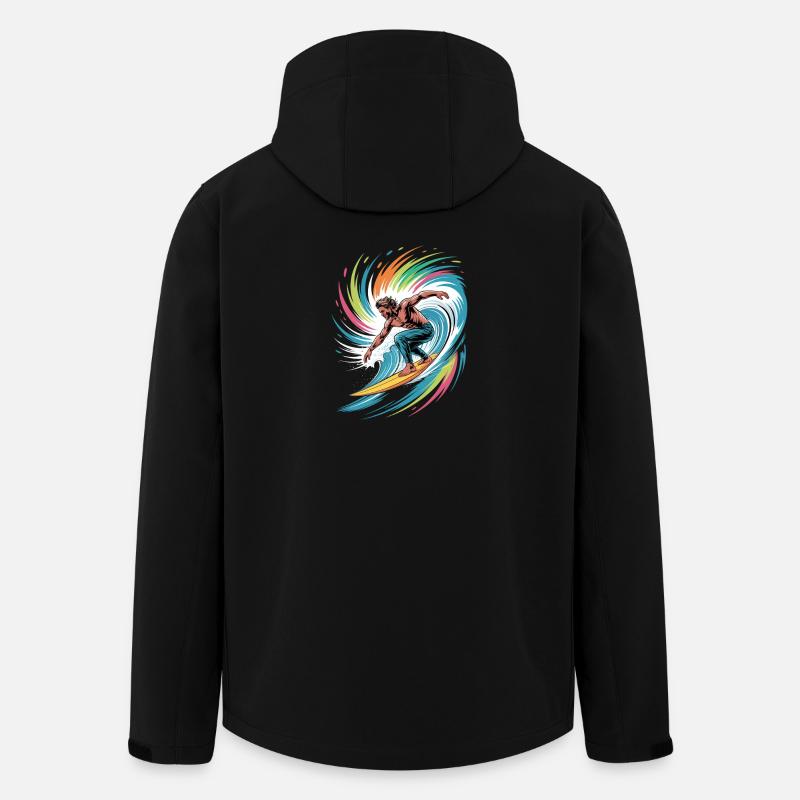 Colorful Surfer Watercolors Splashes Graffiti - Men’s Recycled Softshell Jacket by Stanley/Stella - black