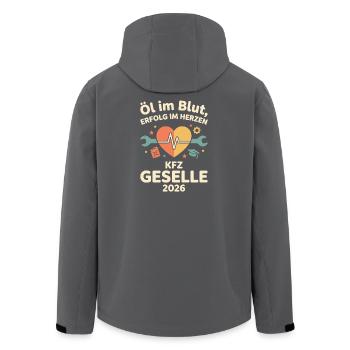 KFZ Geselle Herzwerk 2026 - Recycelte Männer Softshell-Jacke von Stanley/Stella - Schwarz - Hinten - AI Model Male 185 light (185cm)