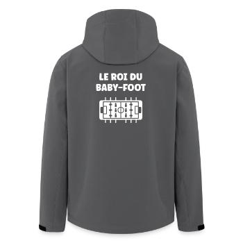 Roi du Babyfoot sur Table - Veste softshell homme en polyester recyclé Stanley/Stella - charbon - Dos - AI Model Male 185 light (185cm)