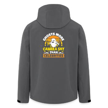 Ghost Hunter Halloween English Saying - Men’s Recycled Softshell Jacket by Stanley/Stella - black - Back - AI Model Male 185 light (185cm)