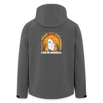 Ghost Hunter Halloween English Saying - Men’s Recycled Softshell Jacket by Stanley/Stella - black - Back - AI Model Male 185 light (185cm)