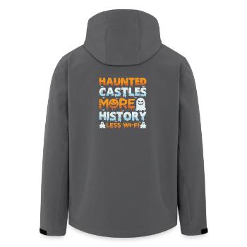 Ghost Hunter Halloween English Saying - Men’s Recycled Softshell Jacket by Stanley/Stella - black - Back - AI Model Male 185 light (185cm)