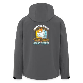 Ghost Hunter Halloween English Saying - Men’s Recycled Softshell Jacket by Stanley/Stella - black - Back - AI Model Male 185 light (185cm)