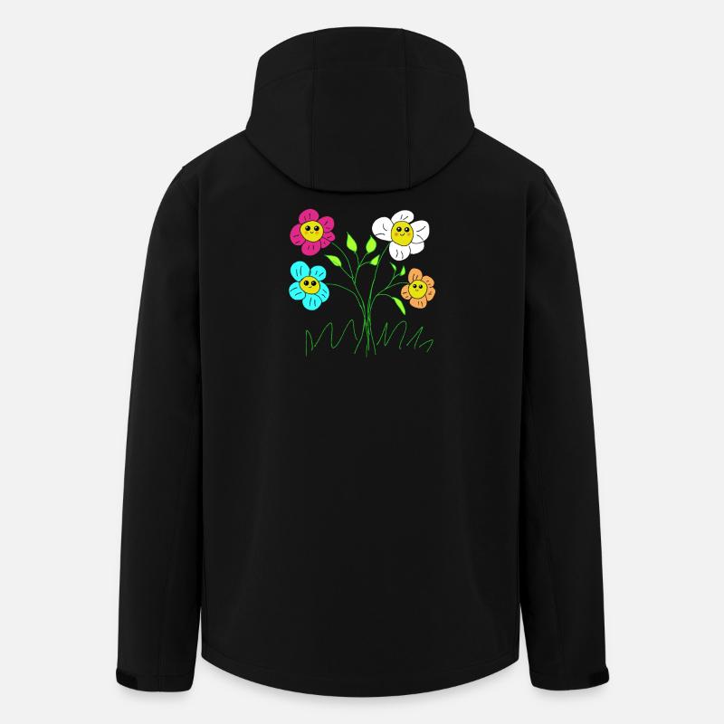 Fleurs joyeuses du jardin - Veste softshell homme en polyester recyclé Stanley/Stella - noir