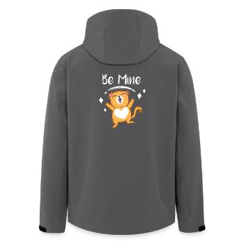 Be Mine Cat Delight Heart Kitten Love - Men’s Recycled Softshell Jacket by Stanley/Stella - anthracite - Back - AI Model Male 185 light (185cm)