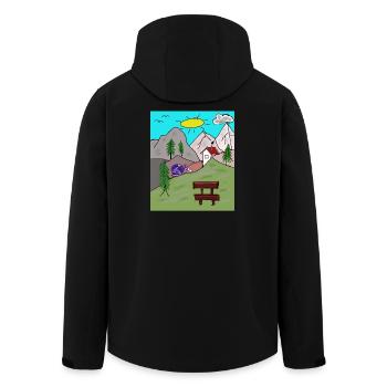 Alpen Schnecken Post Brief Gebirge Alm Postbote - Recycelte Männer Softshell-Jacke von Stanley/Stella - Schwarz - Hinten - AI Model Male 185 light (185cm)