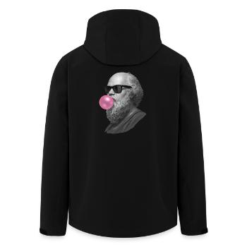 Socrates with chewing gum and sunglasses - Men’s Recycled Softshell Jacket by Stanley/Stella - black - Back - AI Model Male 185 light (185cm)