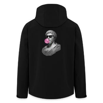 Marc Aurèle avec chewing-gum et lunettes de soleil - Veste softshell homme en polyester recyclé Stanley/Stella - noir - Dos - AI Model Male 185 light (185cm)