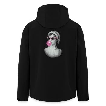 Jane Austen with bubblegum and sunglasses - Men’s Recycled Softshell Jacket by Stanley/Stella - black - Back - AI Model Male 185 light (185cm)