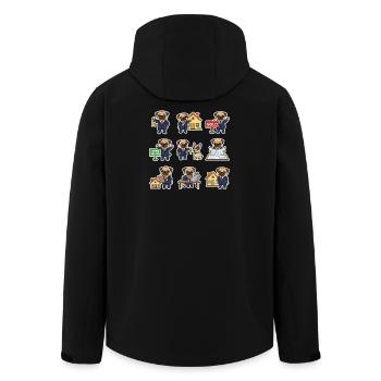 Suesser Mops Makler Immobilien Hundeliebhaber - Recycelte Männer Softshell-Jacke von Stanley/Stella - Schwarz - Hinten - AI Model Male 185 light (185cm)