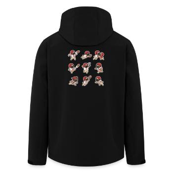 Suesser Mops Football Spieler Touchdown - Recycelte Männer Softshell-Jacke von Stanley/Stella - Schwarz - Hinten - AI Model Male 185 light (185cm)