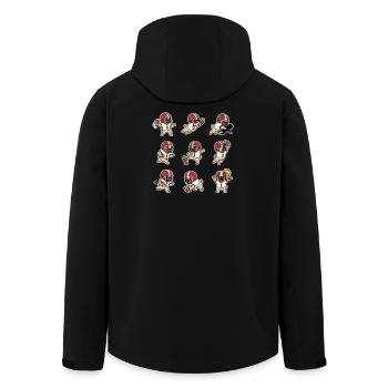 Suesser Mops Football Spieler Touchdown - Recycelte Männer Softshell-Jacke von Stanley/Stella - Schwarz - Hinten - AI Model Male 185 light (185cm)