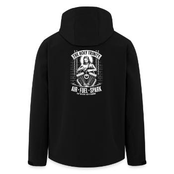 Holy Trinity Motorcycle Engine Art - Men’s Recycled Softshell Jacket by Stanley/Stella - black - Back - AI Model Male 185 light (185cm)