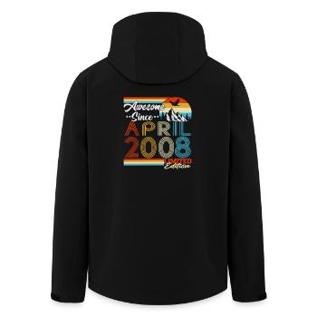 April 2008 Jahrgang geboren Geburtstag Geschenk - Recycelte Männer Softshell-Jacke von Stanley/Stella - Schwarz - Hinten - AI Model Male 185 light (185cm)