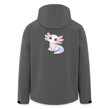 Cute Axolotl Pastel Cartoon - Men’s Recycled Softshell Jacket by Stanley/Stella - black - Back - AI Model Male 185 light (185cm)