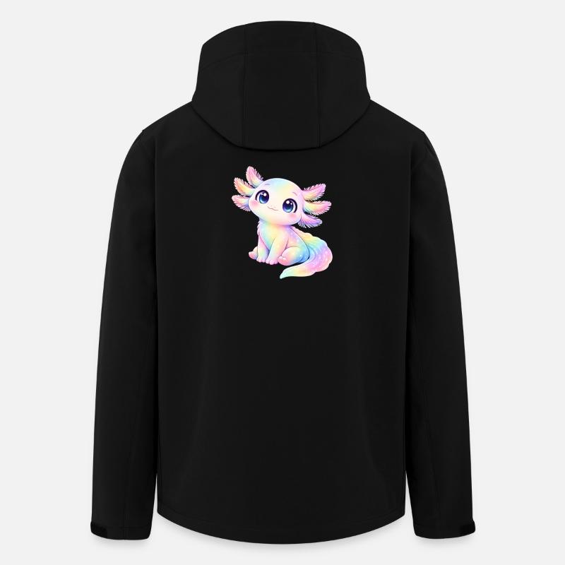 Cute Axolotl Pastel Cartoon - Men’s Recycled Softshell Jacket by Stanley/Stella - black