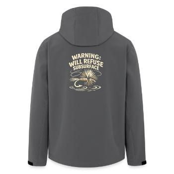 À la mouche sèche uniquement | Pêche à la mouche sèche - Veste softshell homme en polyester recyclé Stanley/Stella - noir - Dos - AI Model Male 185 light (185cm)