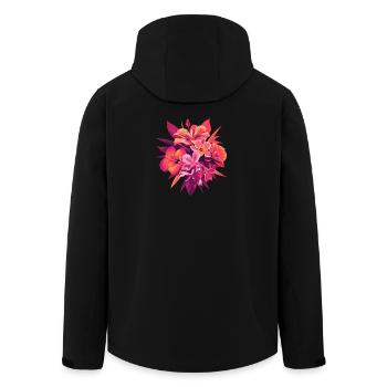 Tropische Blütenpracht - Recycelte Männer Softshell-Jacke von Stanley/Stella - Schwarz - Hinten - AI Model Male 185 light (185cm)