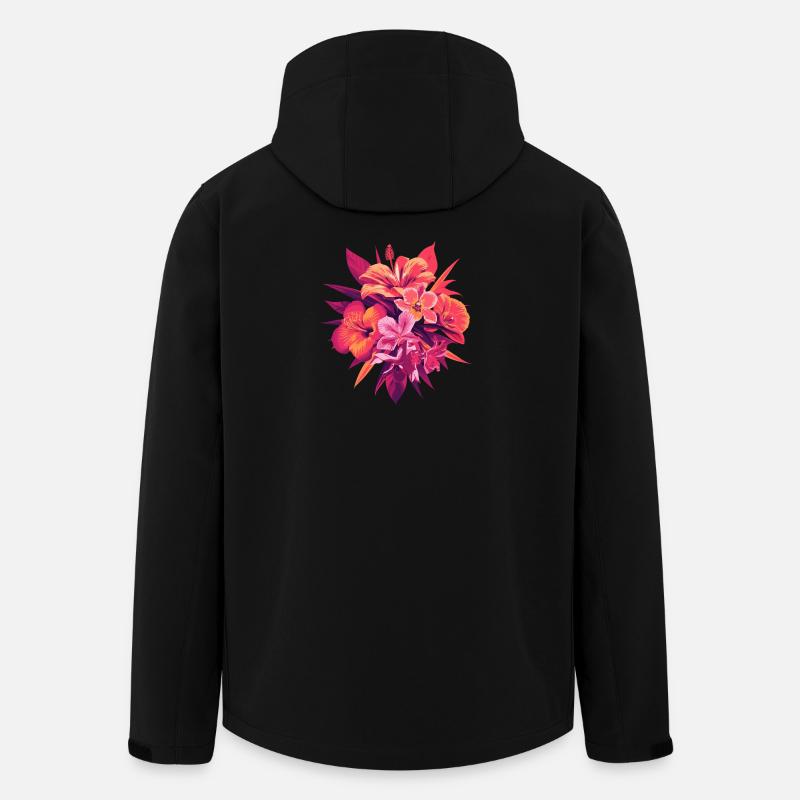Tropical blossoms - Men’s Recycled Softshell Jacket by Stanley/Stella - black