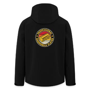 Funny Harmonica Player Professional Harmonica - Recycelte Männer Softshell-Jacke von Stanley/Stella - Schwarz - Hinten - AI Model Male 185 light (185cm)