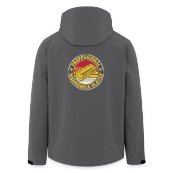 Funny Harmonica Player Professional Harmonica - Recycelte Männer Softshell-Jacke von Stanley/Stella - Anthrazit - Hinten - AI Model Male 185 light (185cm)