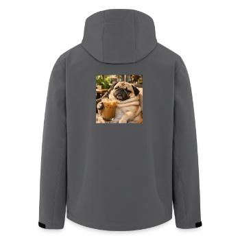 Meme paresseux du dimanche café Carlin drôle et relaxant - Veste softshell homme en polyester recyclé Stanley/Stella - noir - Dos - AI Model Male 185 light (185cm)